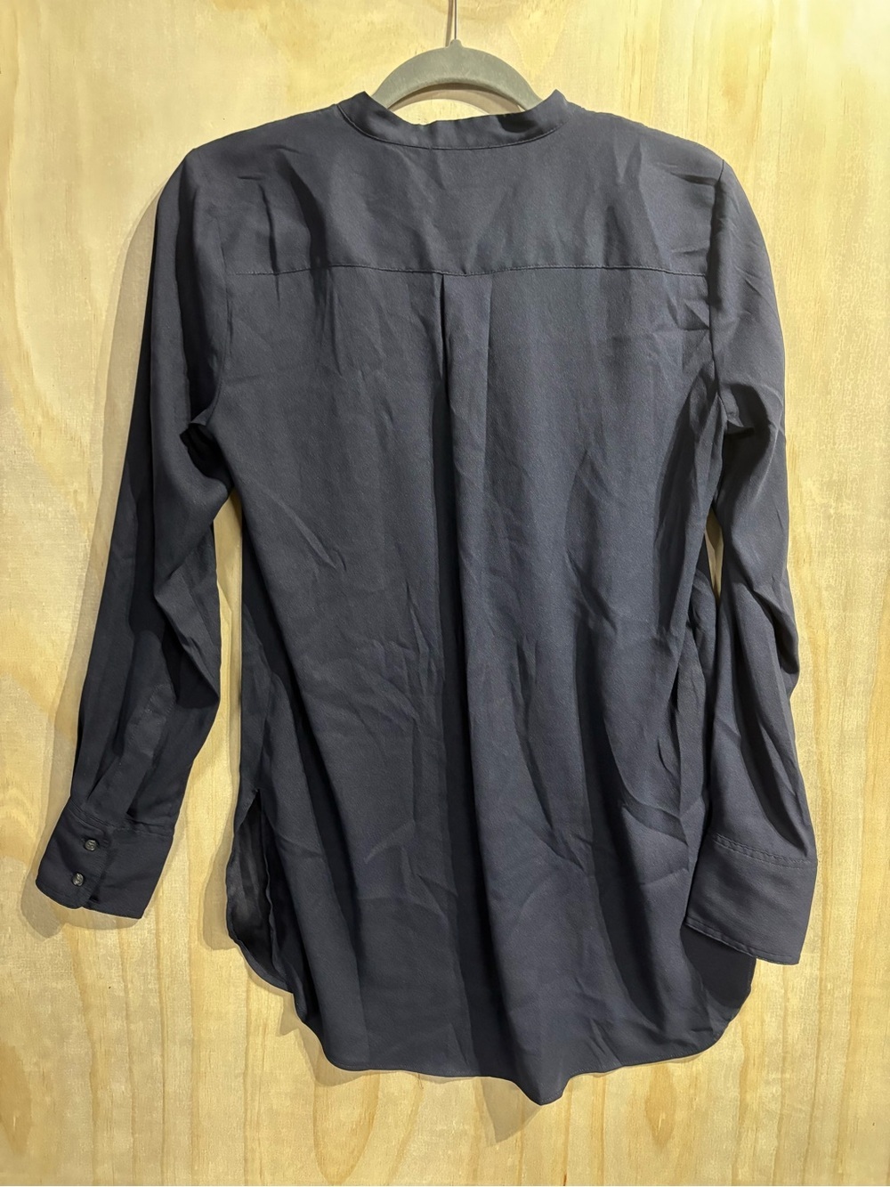 Ann Taylor Navy Blouse Small Button Front Work Top Women - Picture 9 of 9